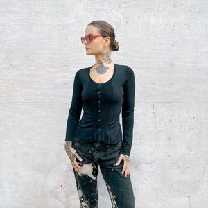 BISOU JEANS Cardigan in Black